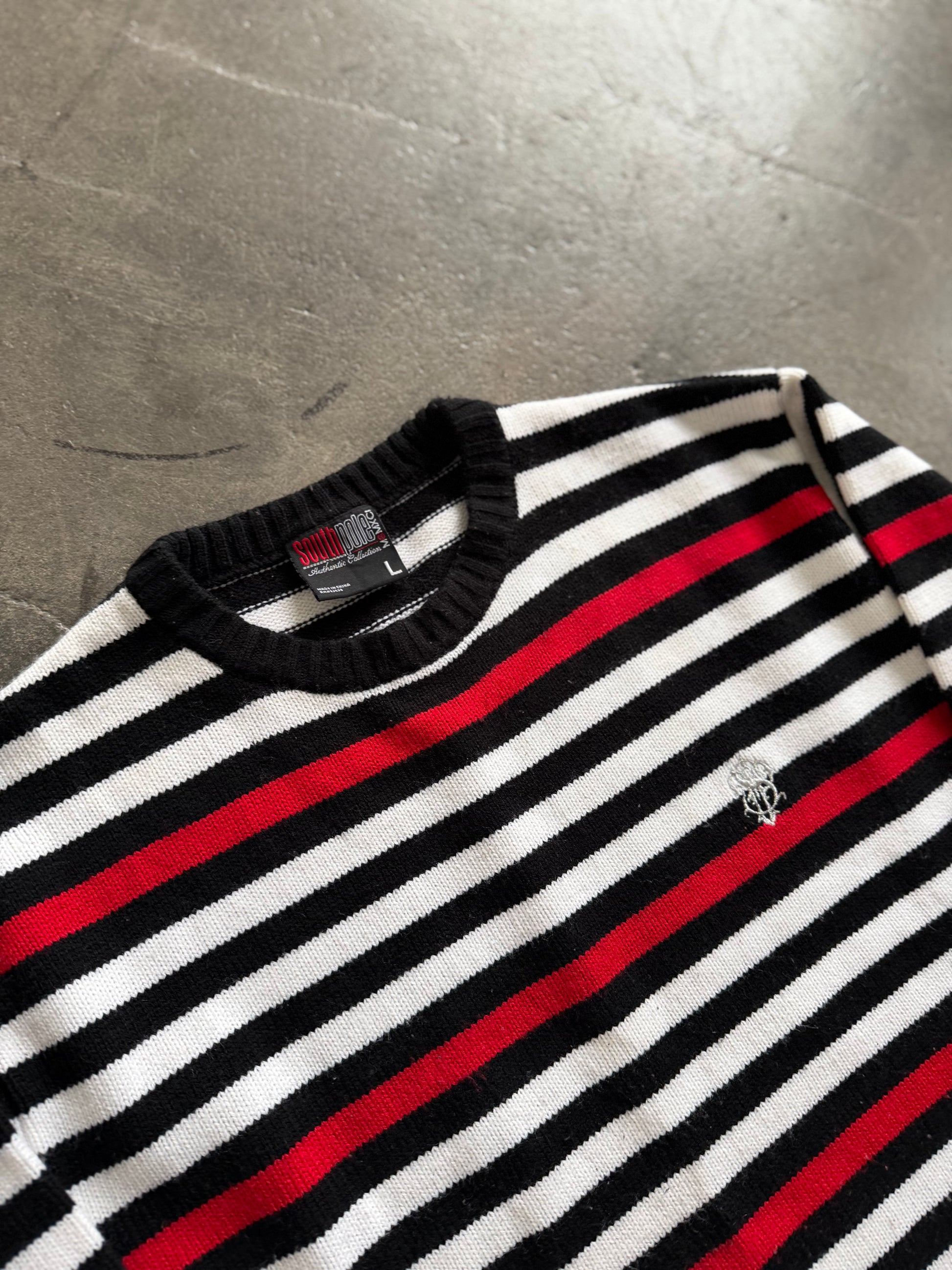 Vintage South Pole Stripped Knit - L
