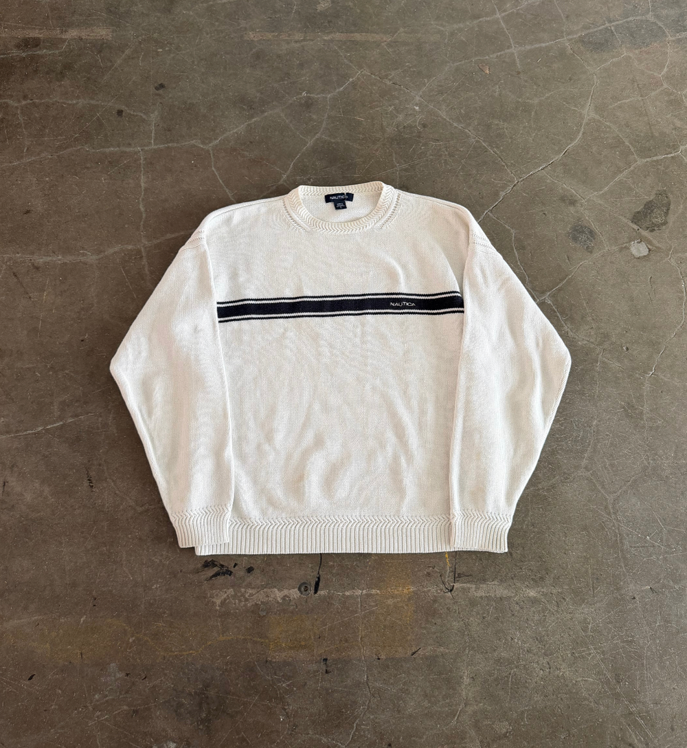 Vintage Nautica striped crew neck