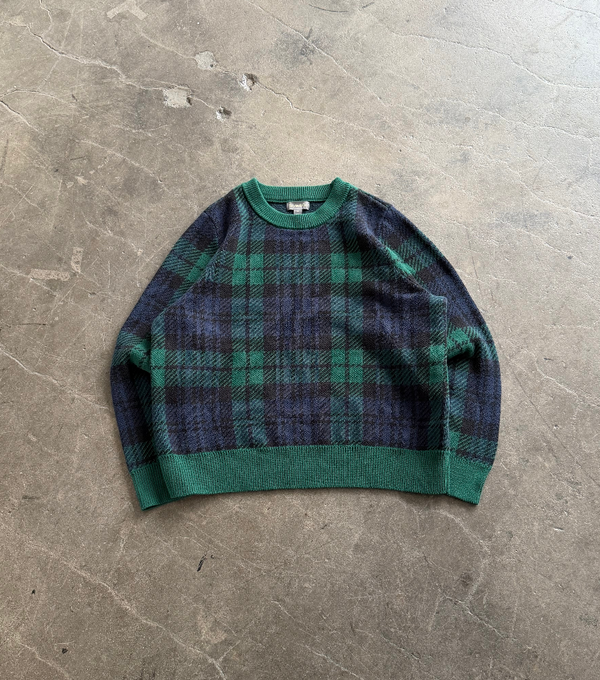 Vintage plaid knit sweater